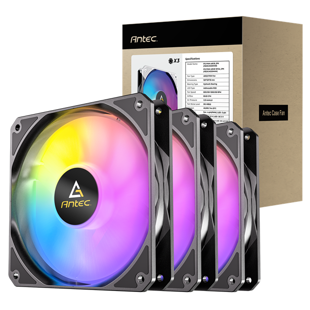 Antec P12 ARGB PWM 120mm Black - Triple Pack